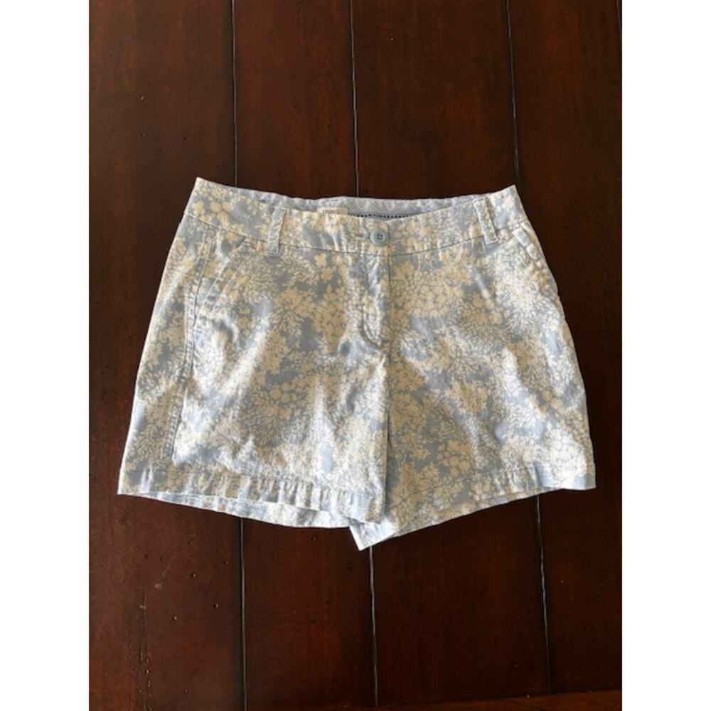 Crown & Ivy Women’s Size 4‎ Blue Floral Shorts Cotton Stretch 5” Inseam